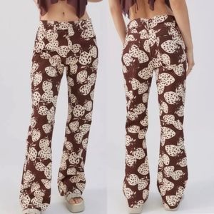 BDG Brown & Cream Strawberry Printed Bootcut Jeans